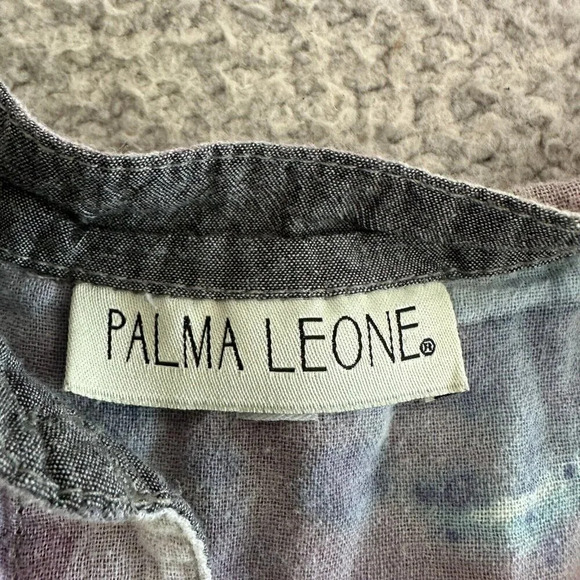 Palma Leone Shirt Dress Womens Medium Tie-Dye Artsy Boho High Low Hem‎ Beach - Picture 3 of 13